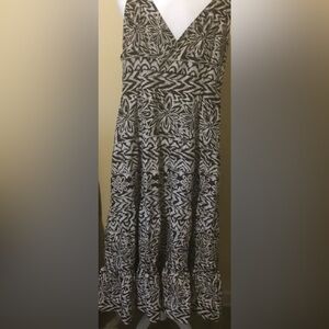 Brown and White Patterned Dress